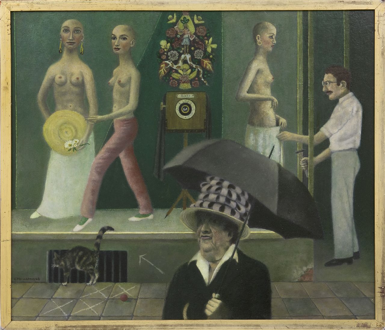Brunklaus B.H.  | Bernard Heinrich 'Ben' Brunklaus | Gemälde zum Verkauf angeboten | Die Welt hinter Glas, Öl auf Holzfaser 59,9 x 69,8 cm, Unterzeichnet u.l. und datiert '68, ohne Rahmen