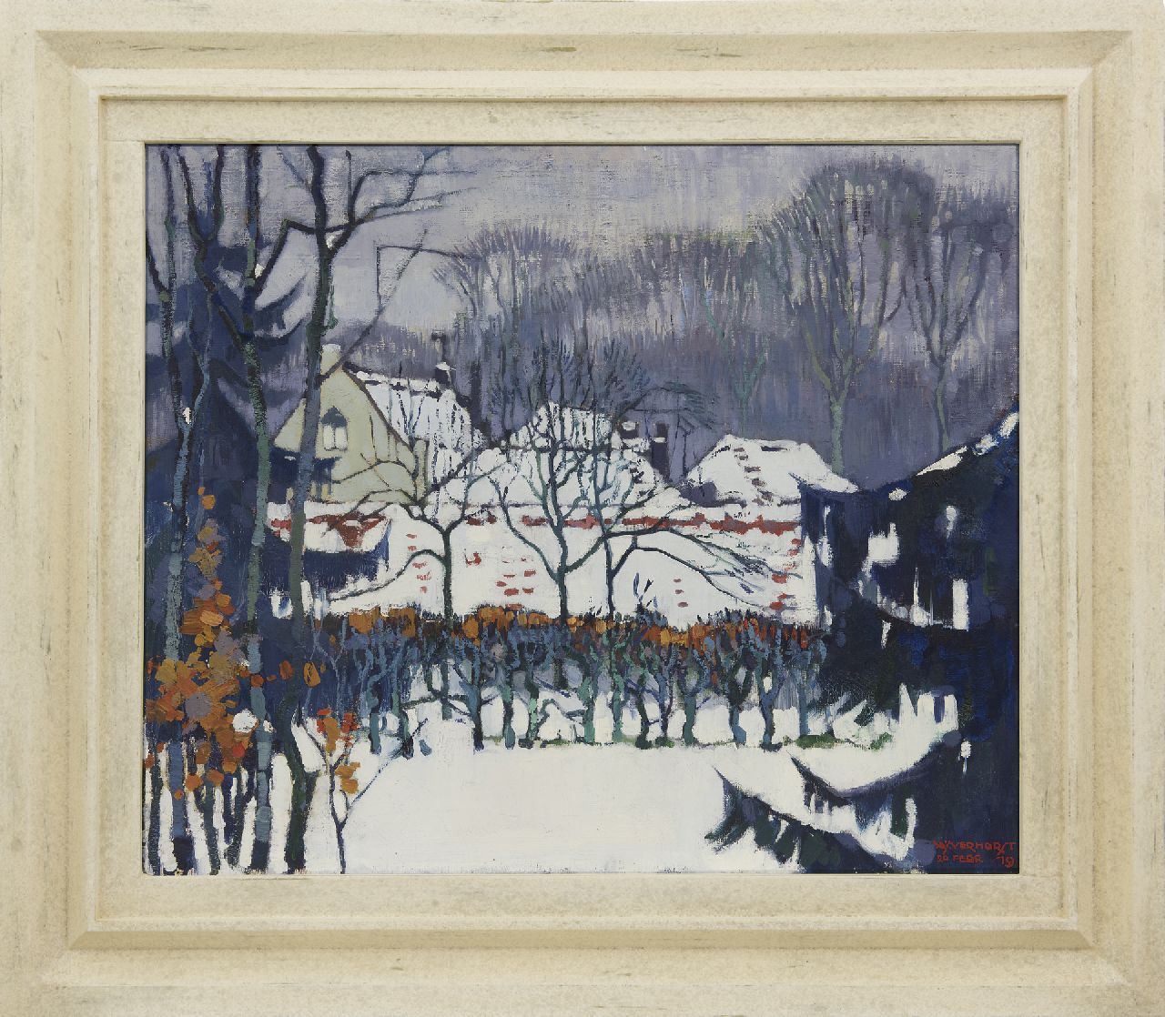 Verhorst A.J.  | Andreas Jacobus 'André J.' Verhorst, Wintergarten mit Buchenhecke, Öl auf Leinwand 55,2 x 66,3 cm, Unterzeichnet u.r. und datiert 20 Febr. '19