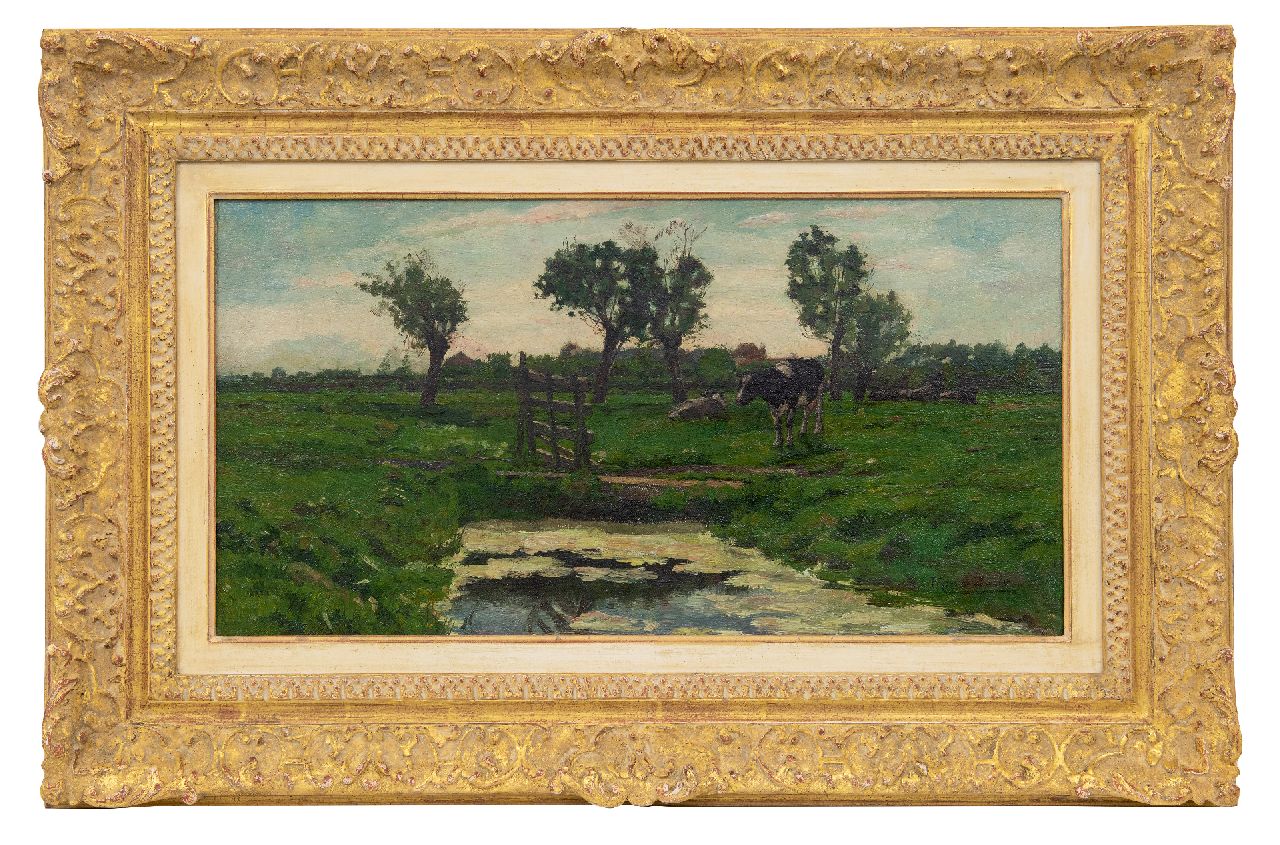 Zwart P. de | Pieter 'Piet' de Zwart | Gemälde zum Verkauf angeboten | Kühe am Zaun, Öl auf Leinwand 33,3 x 61,3 cm, Unterzeichnet u.r.
