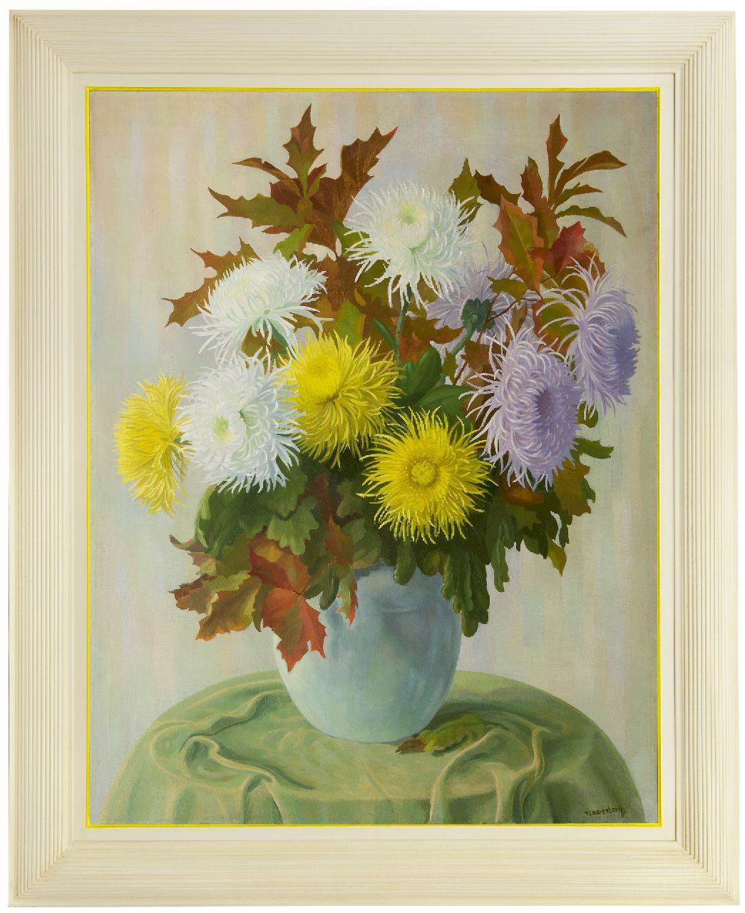 Smorenberg D.  | Dirk Smorenberg | Gemälde zum Verkauf angeboten | Chrysanthemen, Öl auf Leinwand 116,2 x 90,0 cm, Unterzeichnet u.r.