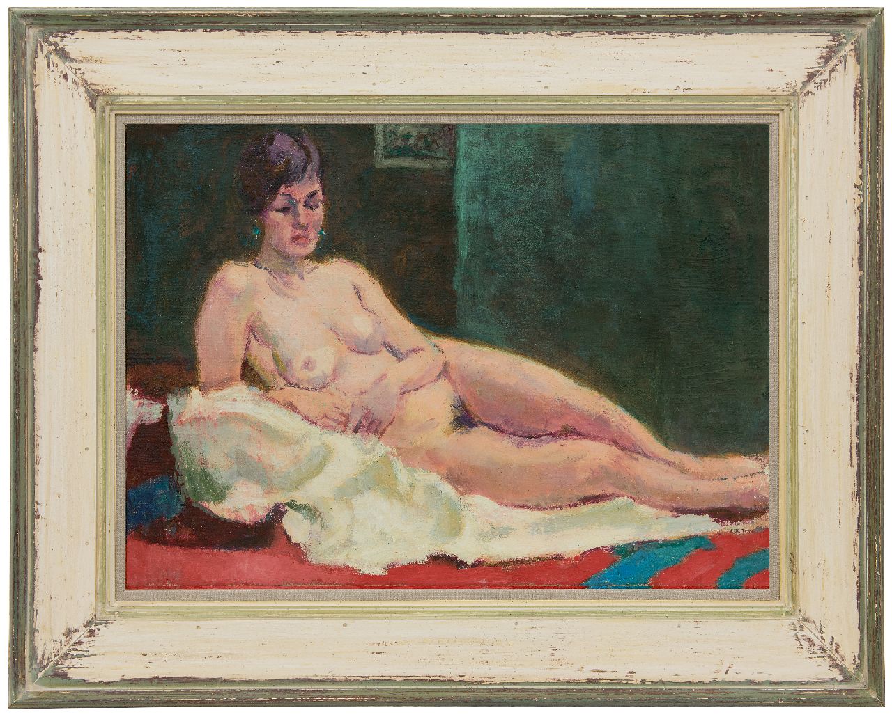 Altink J.  | Jan Altink | Gemälde zum Verkauf angeboten | Ruhender weiblicher Akt, Öl auf Leinwand 49,9 x 70,4 cm