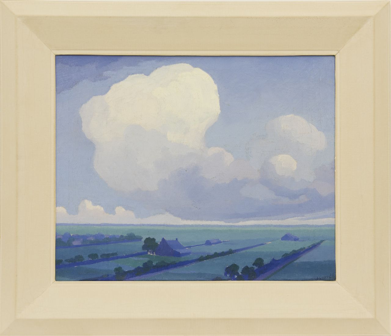 Smorenberg D.  | Dirk Smorenberg, Der blaue Bauernhof, Öl auf Leinwand 43,7 x 53,5 cm, Unterzeichnet u.r. und 1915-1918