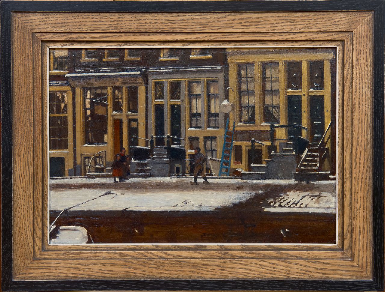 Witsen W.A.  | 'Willem' Arnold Witsen | Gemälde zum Verkauf angeboten | Der Oude Waal im Winter, Amsterdam, Öl auf Holz 30,3 x 44,3 cm, Unterzeichnet u.r. und zu datieren um 1912