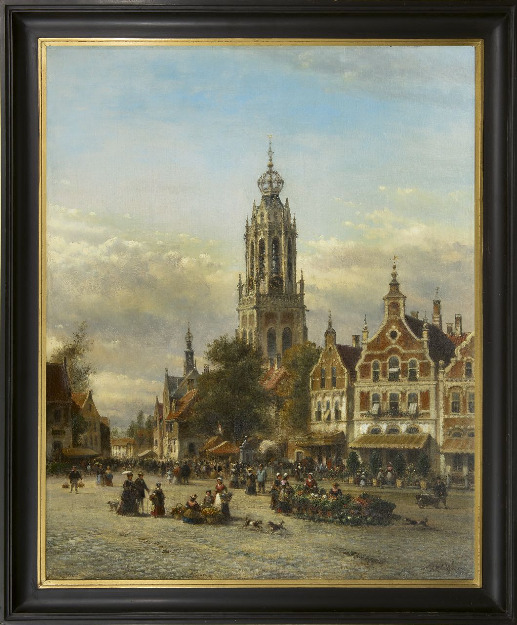 Kleijn L.J.  | Lodewijk Johannes Kleijn, Markt in einer Stadt, Öl auf Leinwand 86,5 x 70,1 cm, Unterzeichnet u.l.