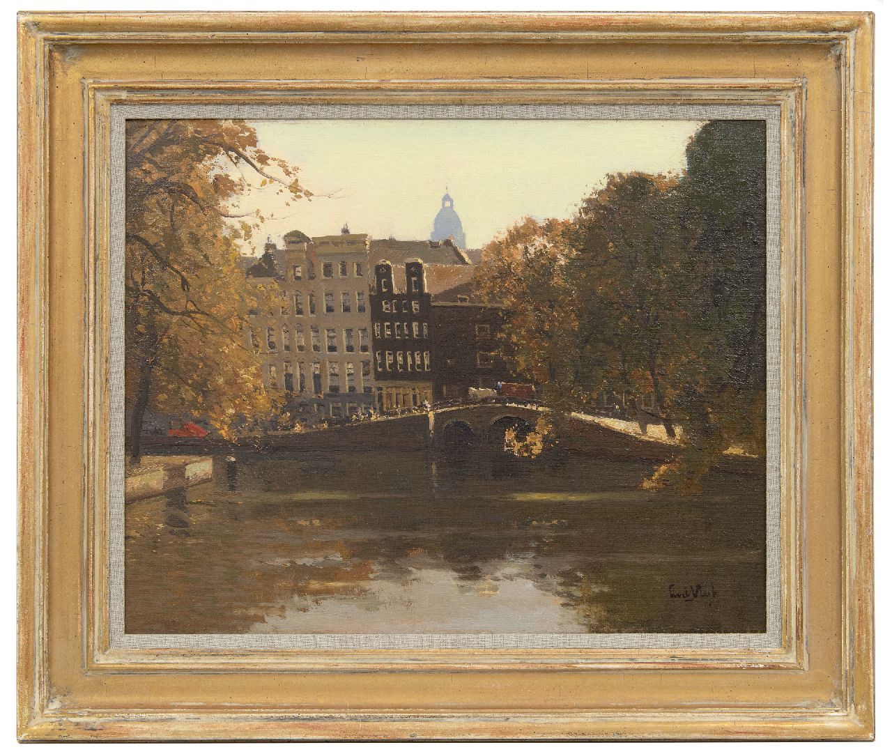 Vlist L. van der | Leendert van der Vlist | Gemälde zum Verkauf angeboten | Ansicht auf die Herengracht in Amsterdam, Öl auf Leinwand 40,4 x 50,5 cm, Unterzeichnet u.r.