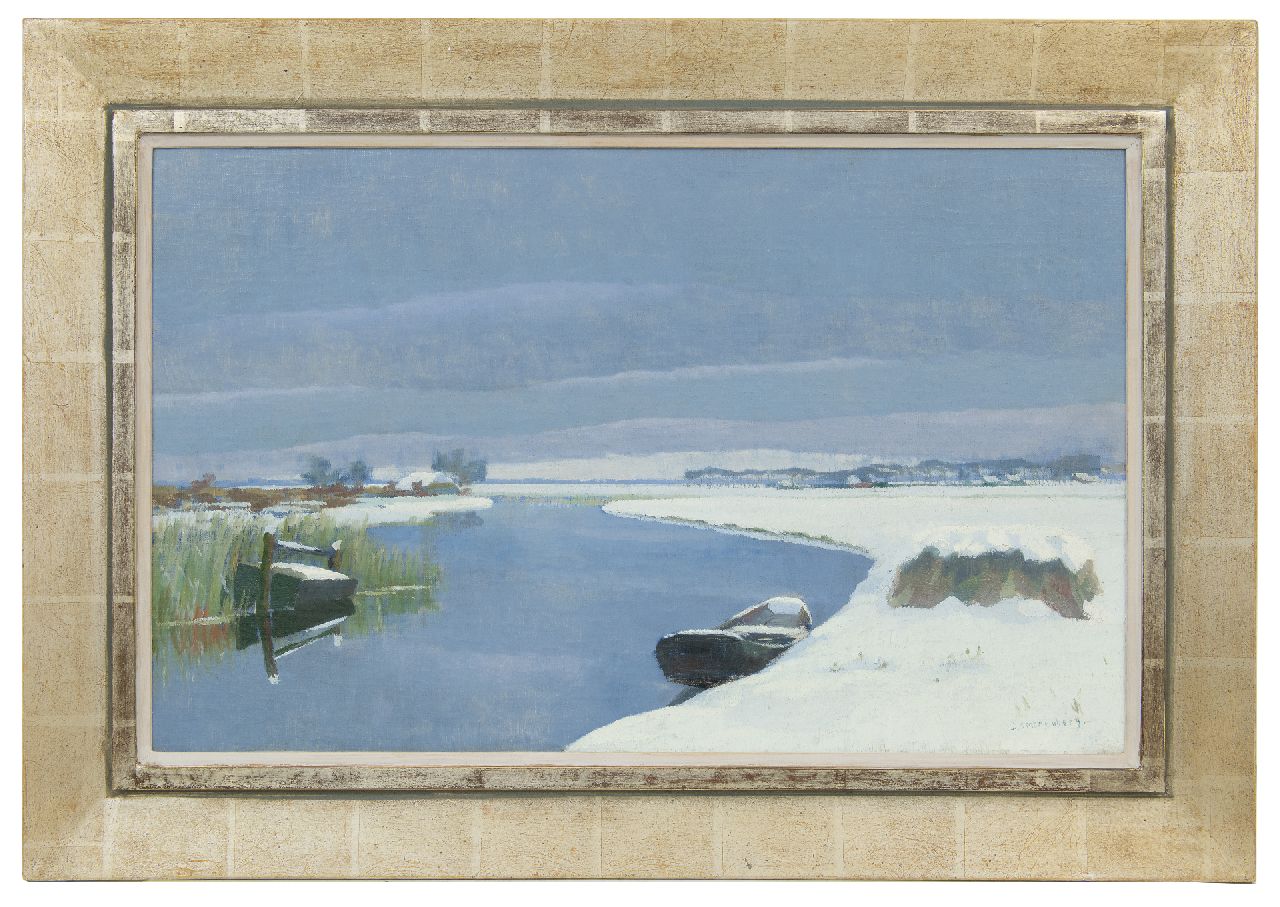 Smorenberg D.  | Dirk Smorenberg | Gemälde zum Verkauf angeboten | Winter bei Loosdrecht, Öl auf Leinwand 46,1 x 73,5 cm, Unterzeichnet u.r.