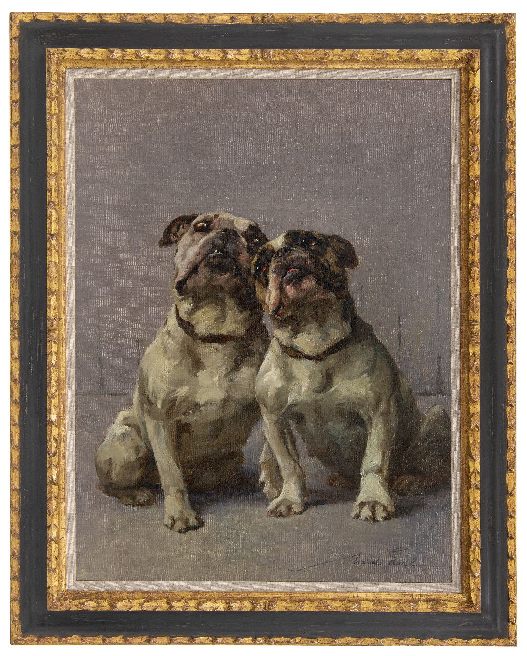 Earl M.A.  | 'Maud' Alice Earl | Gemälde zum Verkauf angeboten | Zwei Bulldoggen, Öl auf Leinwand 61,5 x 45,9 cm, Unterzeichnet u.r.