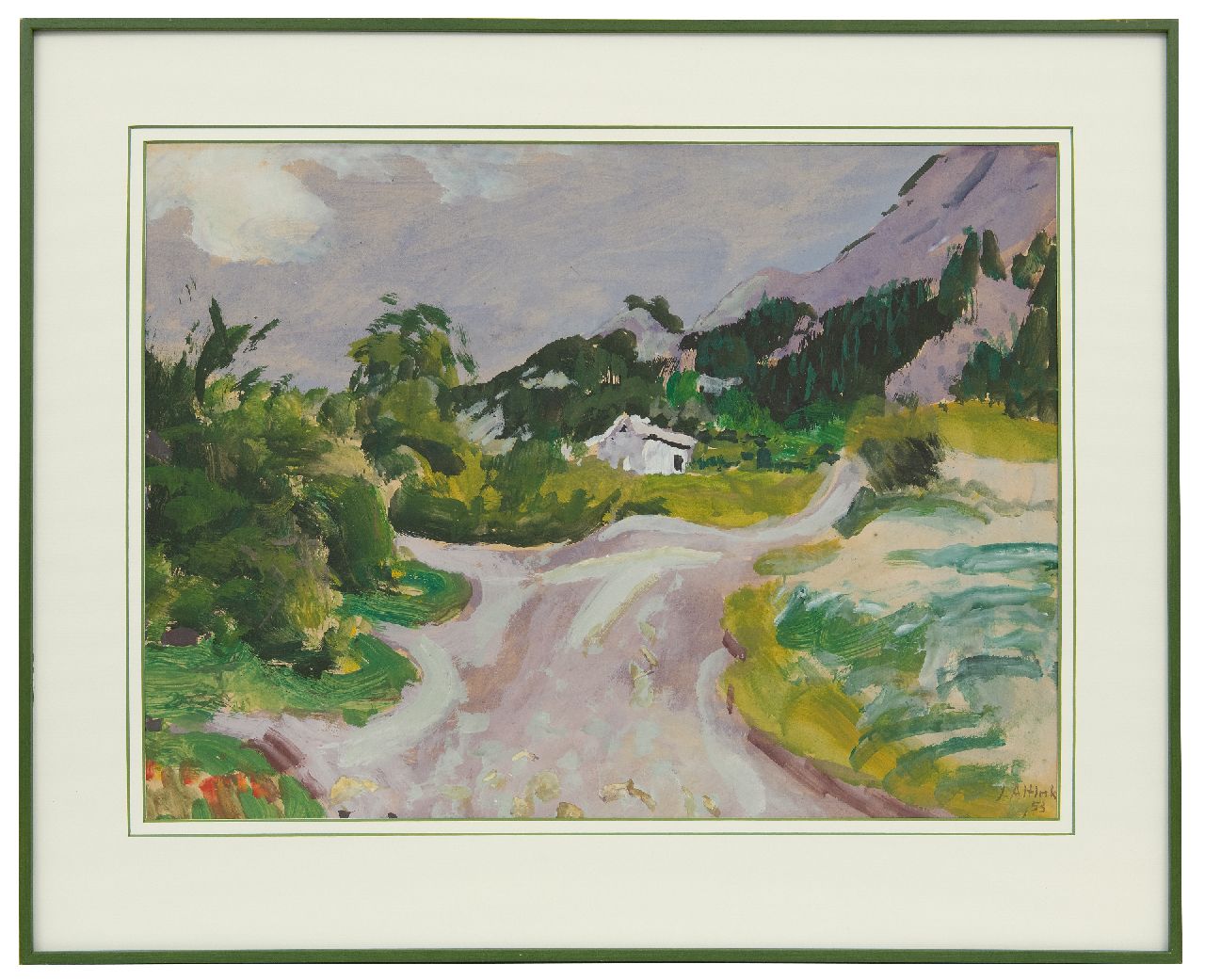 Altink J.  | Jan Altink, Landschaft in der Haute-Savoie, Gouache auf Papier 47,3 x 63,2 cm, Unterzeichnet u.r. und datiert '53