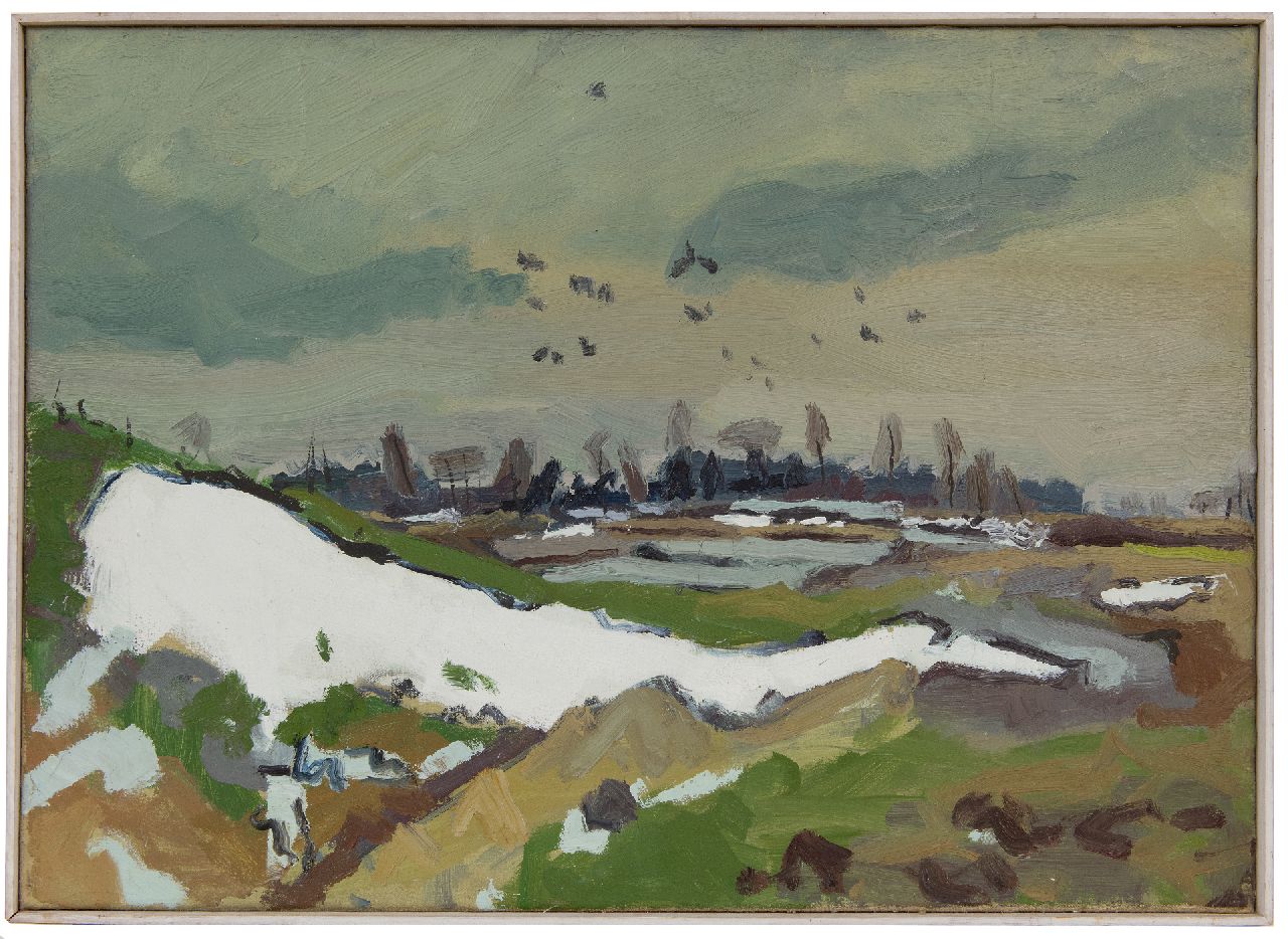 Zee J. van der | Jan van der Zee | Gemälde zum Verkauf angeboten | Landschaft bei Yde, Drenthe, Öl auf Leinwand 50,0 x 70,1 cm, Unterzeichnet verso und Im Verso datiert '43