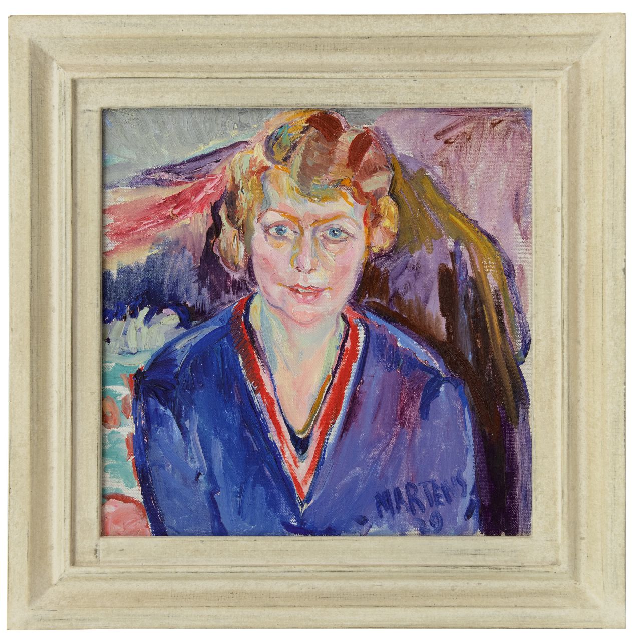 Martens G.G.  | Gijsbert 'George' Martens, Frauenporträt, Öl auf Leinwand 50,4 x 50,2 cm, Unterzeichnet u.r. und datiert '29