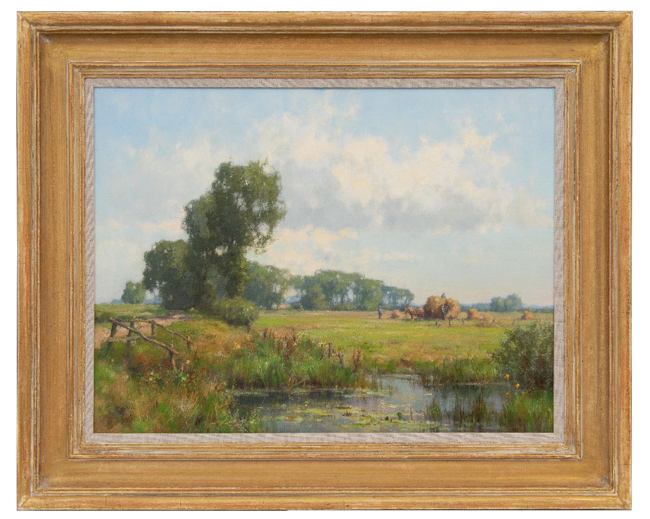 Holtrup J.  | Jan Holtrup | Gemälde zum Verkauf angeboten | Heumacher in die Gelderse Waard, Öl auf Leinwand 45,0 x 60,1 cm, Unterzeichnet u.l.