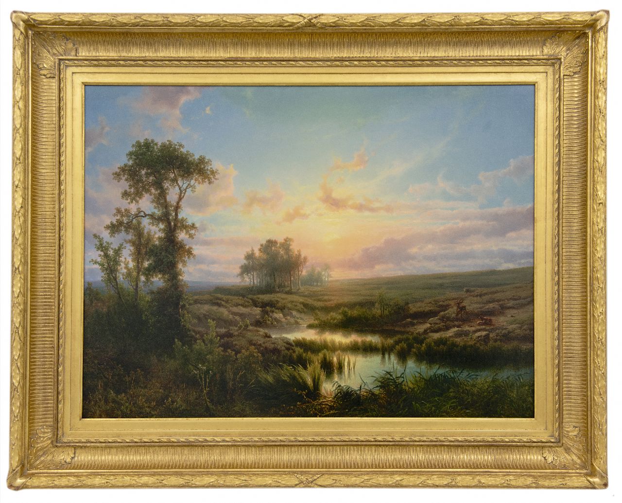 Lieste C.  | Cornelis Lieste, Sonnenüberflutete Landschaft, Öl auf Tafel 58,1 x 79,9 cm, Unterzeichnet u.l. und zu datieren um 1855