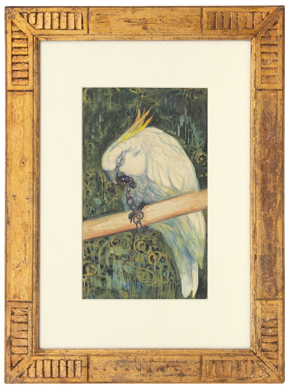Hoytema Th. van | Theodorus 'Theo' van Hoytema, Kronenkakadu, Aquarell auf Papier 37,5 x 22,1 cm, Unterzeichnet u.l.