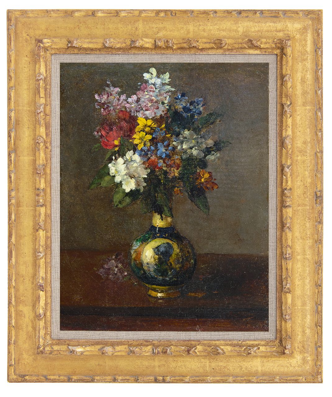 Vollon A.  | Antoine Vollon | Gemälde zum Verkauf angeboten | Blumen in einer Vase, Öl auf Leinwand 41,4 x 32,0 cm, Unterzeichnet u.r.