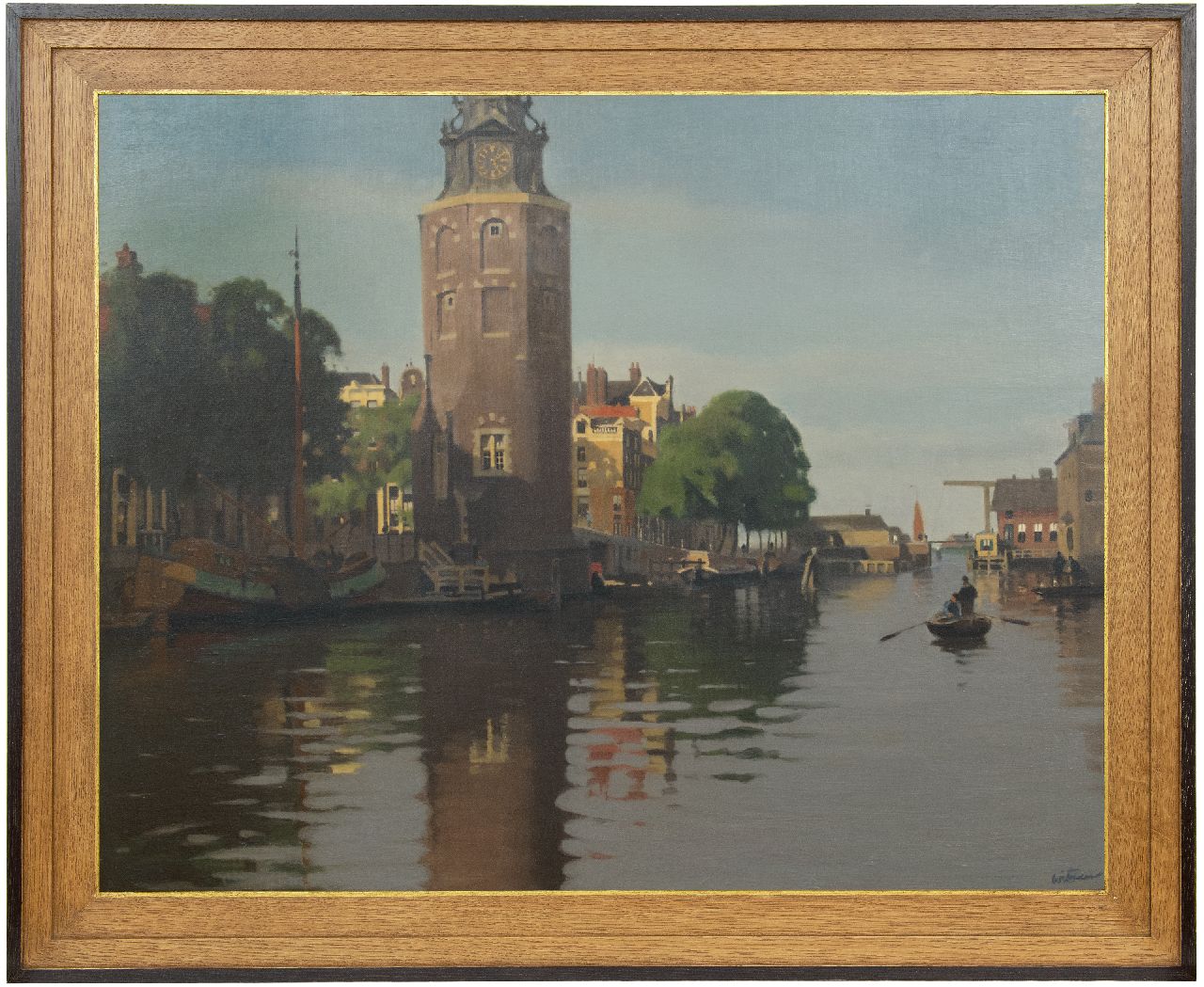 Witsen W.A.  | 'Willem' Arnold Witsen | Gemälde zum Verkauf angeboten | Der Montelbaanstoren an der Oude Schans im Sommer, Öl auf Leinwand 79,7 x 100,6 cm, Unterzeichnet r.u. und zu datieren um 1913