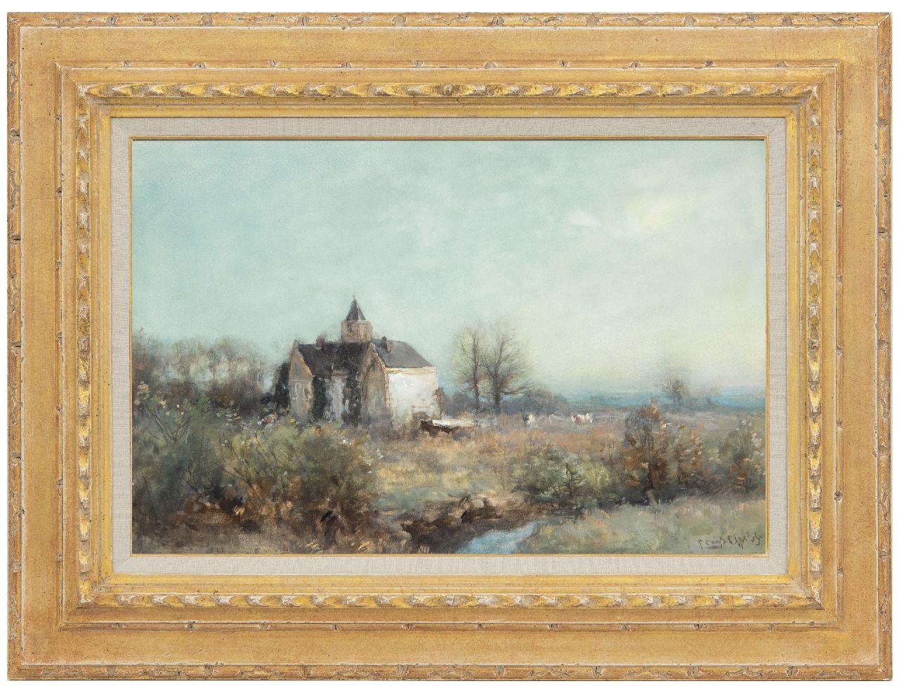 Apol L.F.H.  | Lodewijk Franciscus Hendrik 'Louis' Apol, Aussicht auf Schloss Binckhorst, Aquarell auf Papier 36,1 x 54,5 cm, Unterzeichnet u.r.