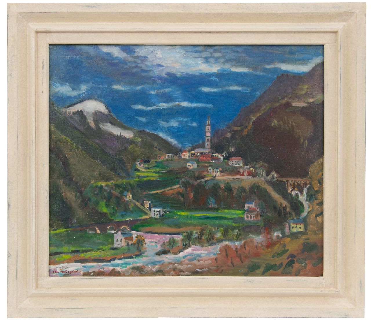 Wiegers J.  | Jan Wiegers, Blick auf  Intragna, Ticino, die Schweiz, Öl auf Leinwand 61,5 x 73,4 cm, Unterzeichnet u.l. und zu datieren um 1947