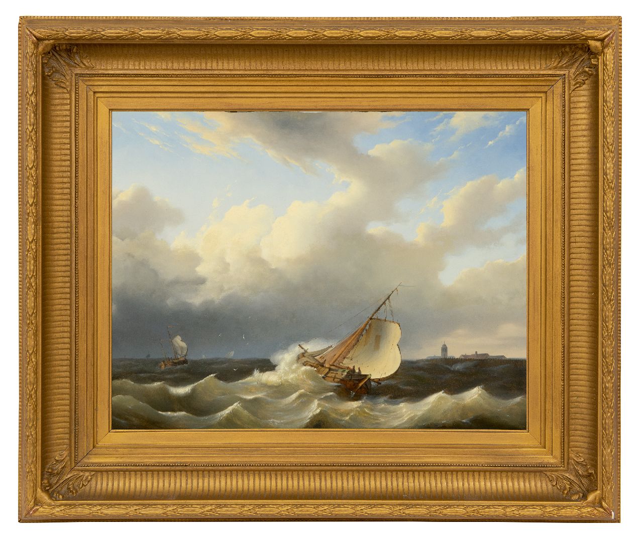 Kleyn H.  | H. Kleyn | Gemälde zum Verkauf angeboten | Schiffe auf unruhiger See, Öl auf Holz 40,1 x 52,2 cm, Unterzeichnet u.l.