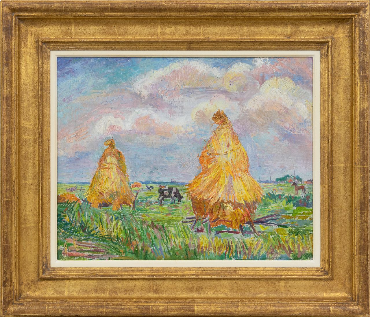 Pijpers E.E.  | 'Edith' Elizabeth Pijpers, Heuschober im Feld, Öl auf Leinwand 36,9 x 45,8 cm