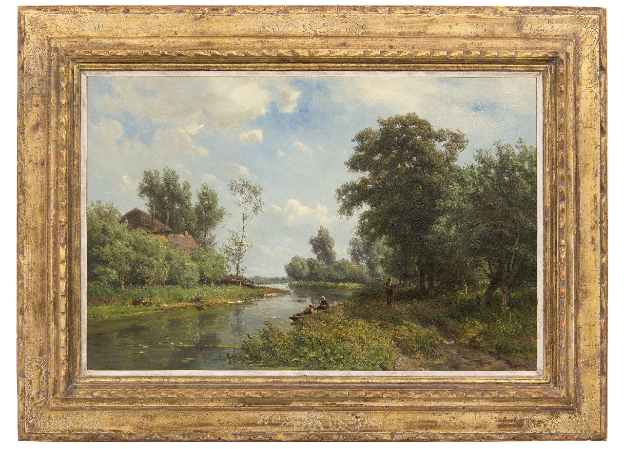 Borselen J.W. van | Jan Willem van Borselen | Gemälde zum Verkauf angeboten | Ansicht auf den Fluss De Vlist, Öl auf Leinwand 45,5 x 70,5 cm, Unterzeichnet u.r.