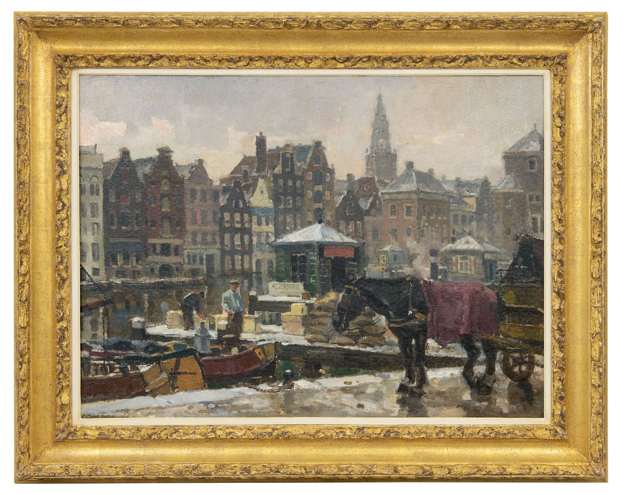 Langeveld F.A.  | Franciscus Arnoldus 'Frans' Langeveld | Gemälde zum Verkauf angeboten | Het Damrak in Amsterdam, Öl auf Leinwand 61,0 x 81,2 cm, Unterzeichnet u.l.