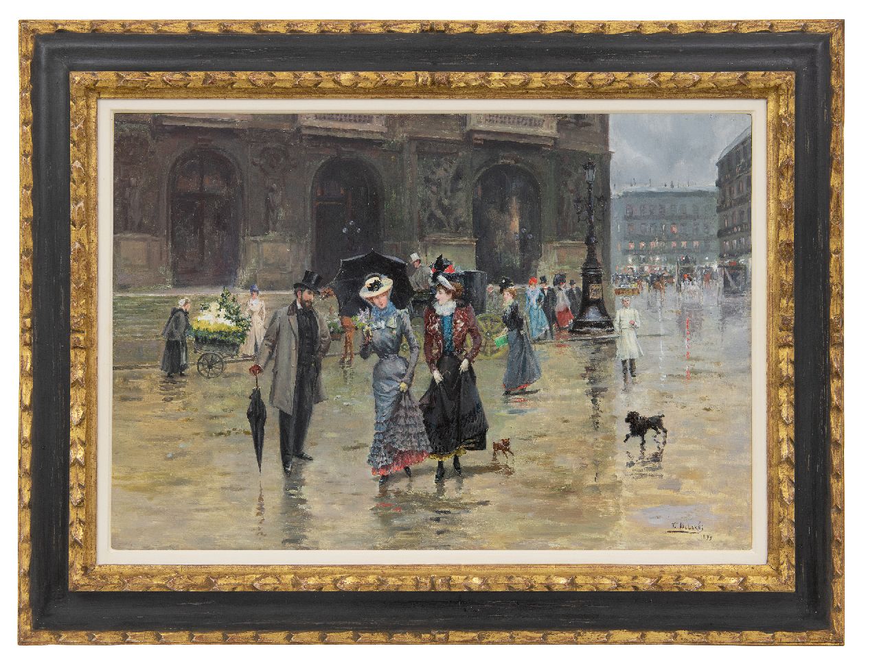 Pallarés y Allustante J.  | Joaquín Pallarés y Allustante | Gemälde zum Verkauf angeboten | Der Place de l'Opéra in Paris, Öl auf Holz 37,6 x 55,1 cm, Unterzeichnet u.r. und datiert 1899