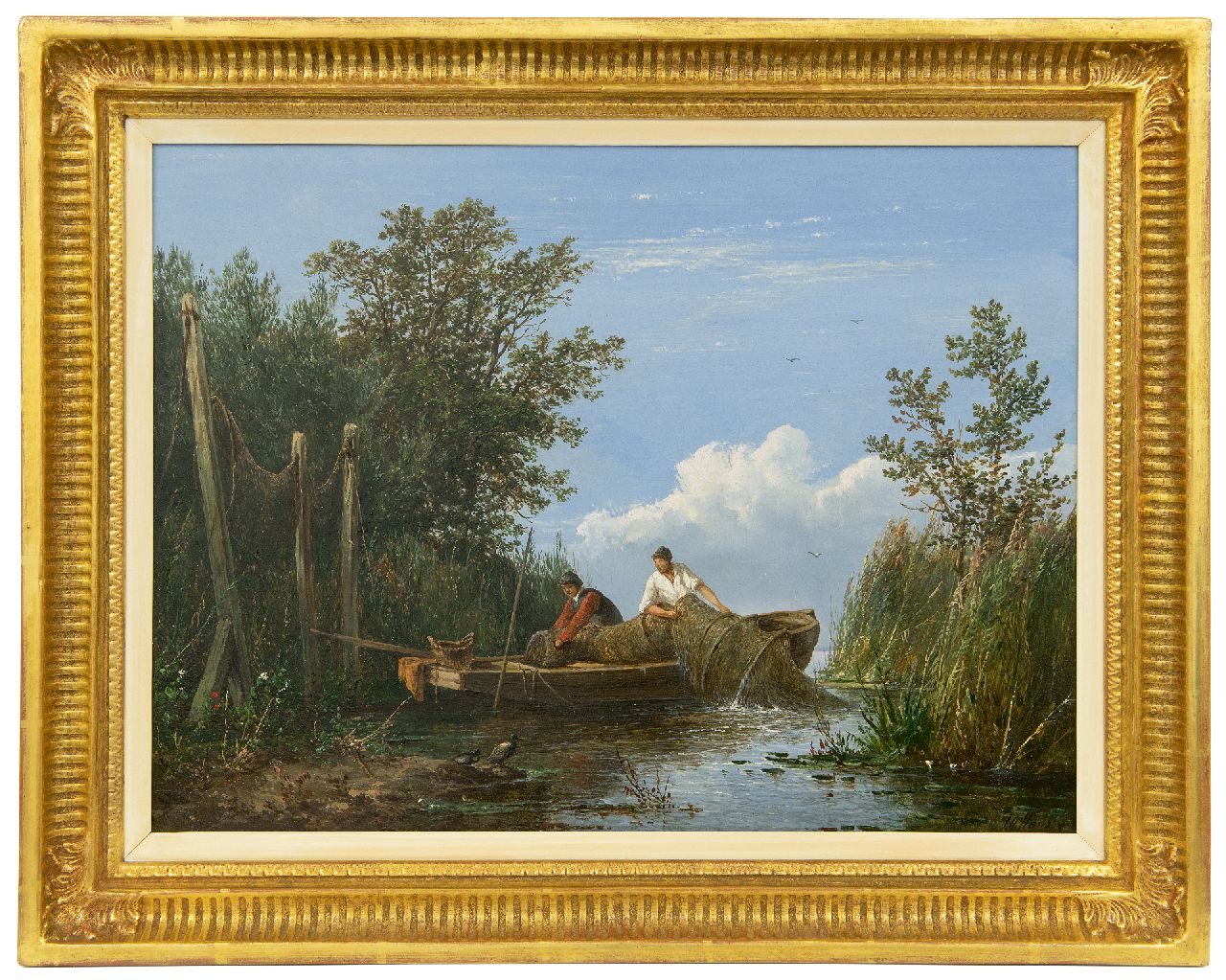 Hans J.G.  | Josephus Gerardus Hans | Gemälde zum Verkauf angeboten | Fischer bei der Arbeit, Öl auf Holz 34,0 x 45,0 cm, Unterzeichnet u.r.