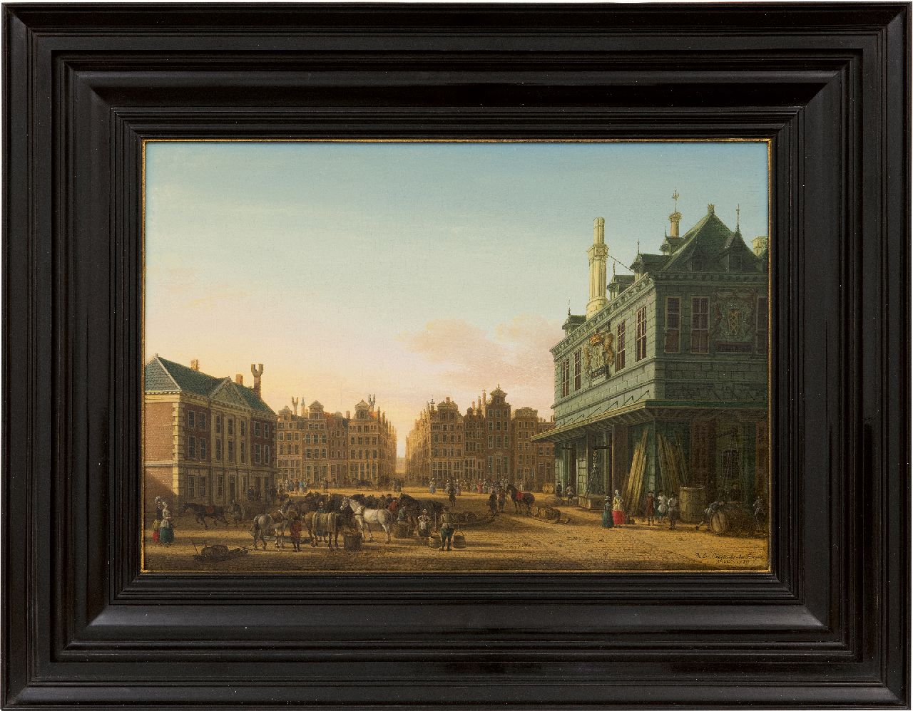 Fargue P.C. la | Paulus Constantijn la Fargue, Der Dam Platz in Amsterdam und der Waag, Öl auf Tafel 31,3 x 45,8 cm, Unterzeichnet u.r. und datiert 1780