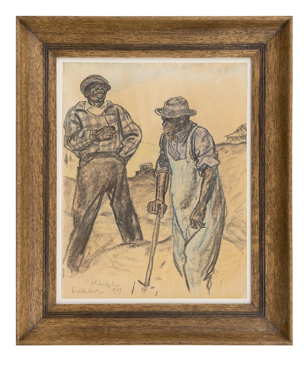 Sluiter J.W.  | Jan Willem 'Willy' Sluiter, Bodenarbeiter, Philadelphia, Zeichnung auf Papier 46,6 x 36,3 cm, Unterzeichnet u.l. und datiert 1927