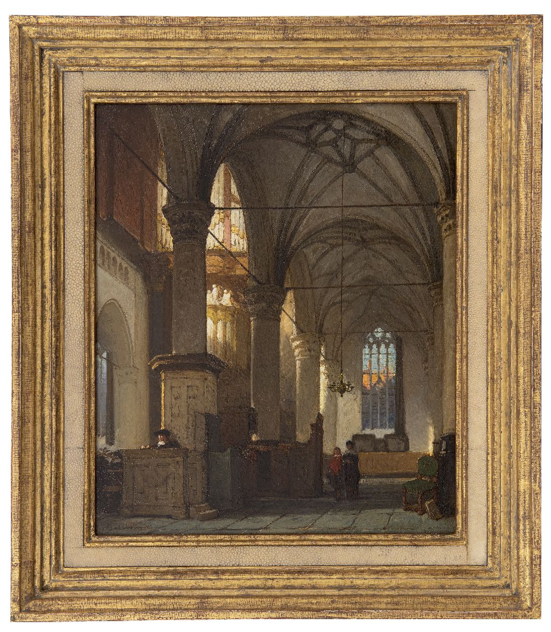 Bosboom J.  | Johannes Bosboom | Gemälde zum Verkauf angeboten | Interieur der Laurenskirche in Alkmaar, Öl auf Holz 43,1 x 36,1 cm, Unterzeichnet u.l.