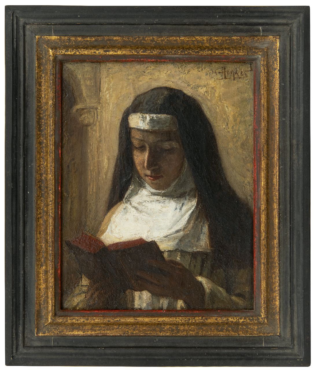 Henkes G.  | Gerke Henkes, Junge Nonne, Öl auf Leinwand 26,4 x 20,7 cm, Unterzeichnet o.r.