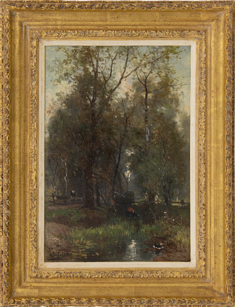 Bilders J.W.  | Johannes Warnardus Bilders, Waldsee, Öl auf Holz 33,7 x 23,0 cm, Unterzeichnet u.l.