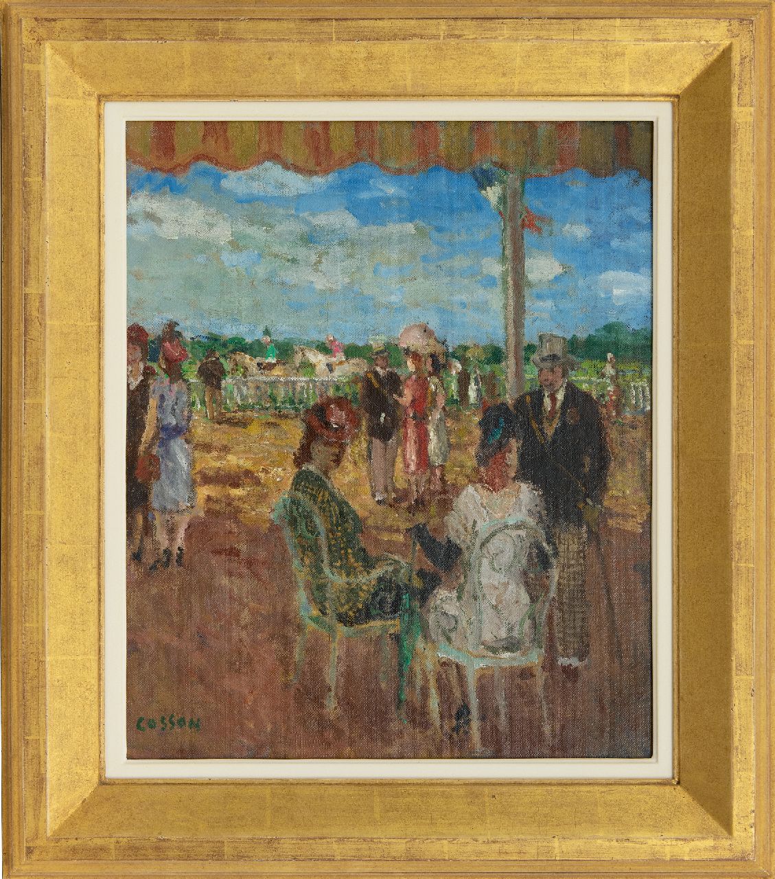 Cosson J.L.M.  | Jean Louis 'Marcel' Cosson | Gemälde zum Verkauf angeboten | Auf der Renbahn, Öl auf Leinwand 45,9 x 38,4 cm, Unterzeichnet u.l.