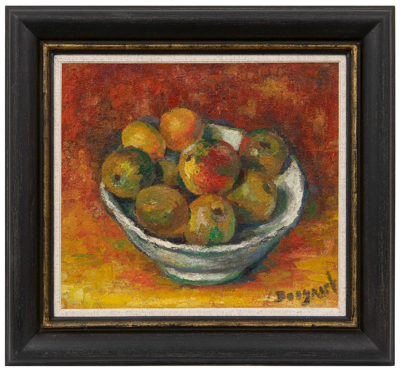 Bogart (Abraham van den Boogaart)   | Bram Bogart (Abraham van den Boogaart) | Gemälde zum Verkauf angeboten | Stilleben mit Äpfeln, Öl auf Leinwand 40,3 x 45,1 cm, Unterzeichnet u.r.