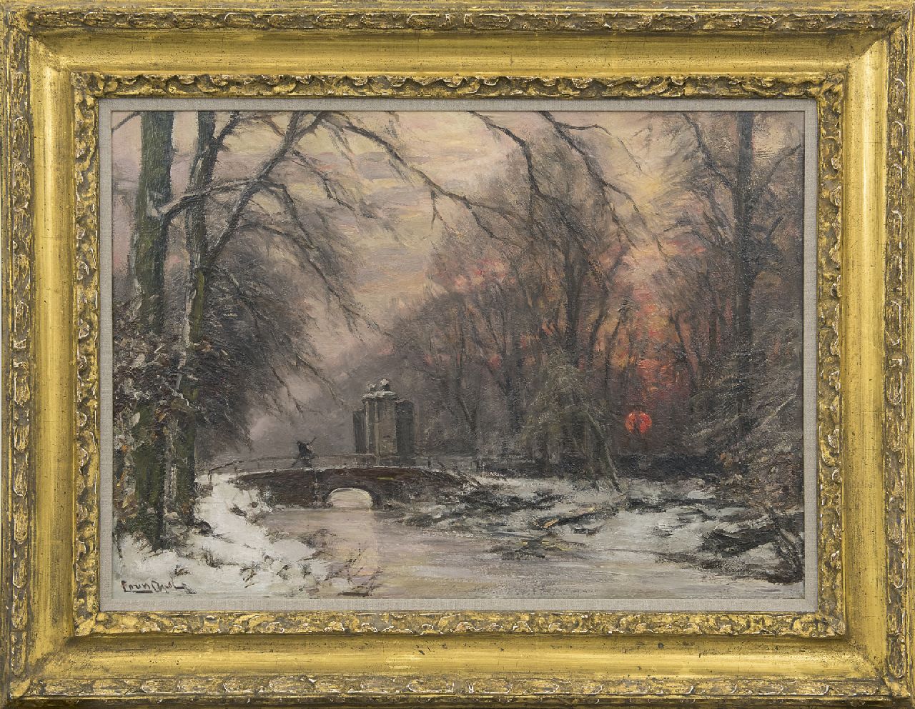 Apol L.F.H.  | Lodewijk Franciscus Hendrik 'Louis' Apol, Der Eingang von Huis ten Bosch im Winter, Öl auf Leinwand 50,5 x 70,5 cm, Unterzeichnet u.l.