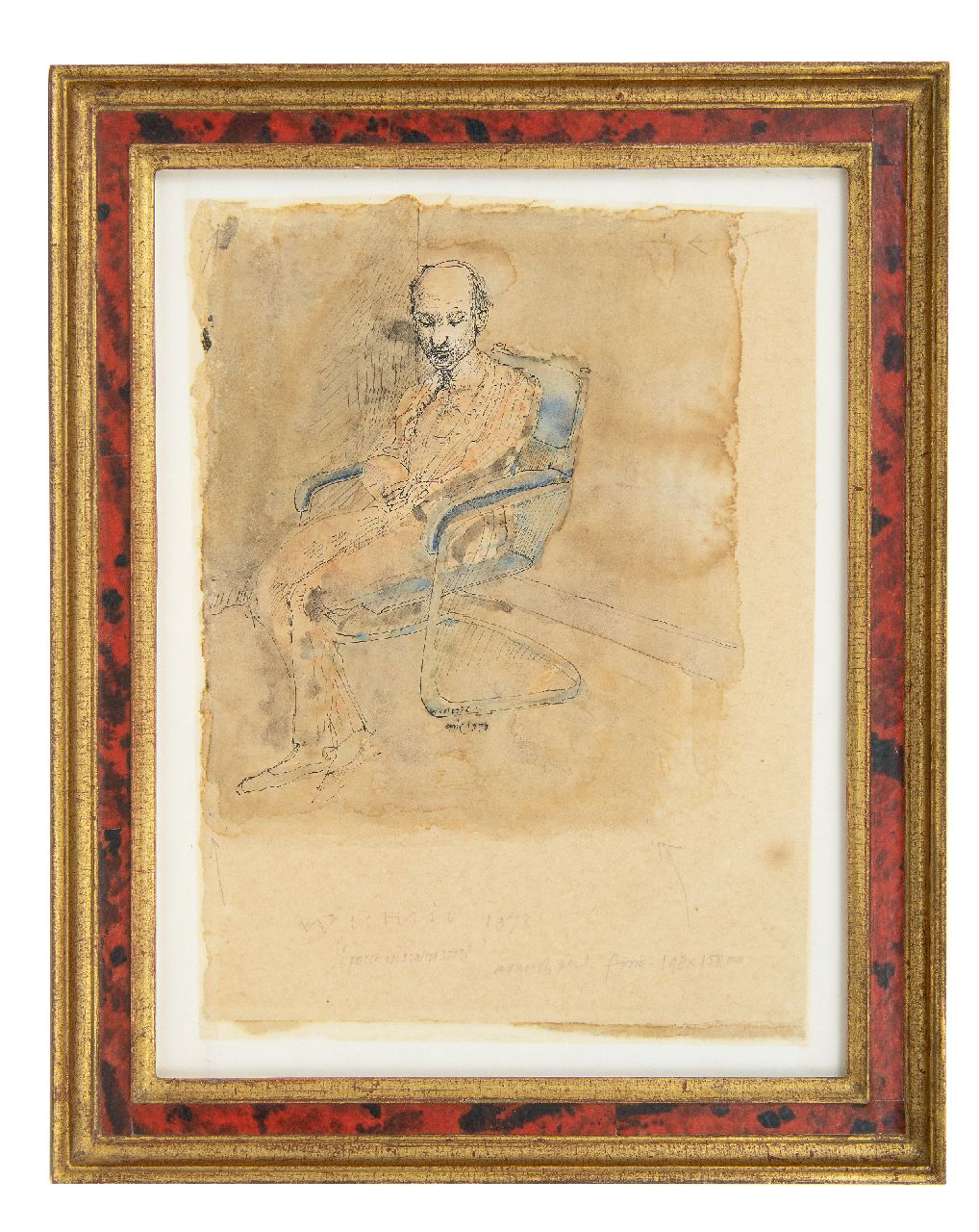 Westerik J.  | Jacobus 'Co' Westerik | Aquarelle und Zeichnungen zum Verkauf angeboten | Dichter im Stahlstuhl, Feder, Tinte und Aquarell auf Papier 20,0 x 15,0 cm, Unterzeichnet M.u. und datiert april 1973
