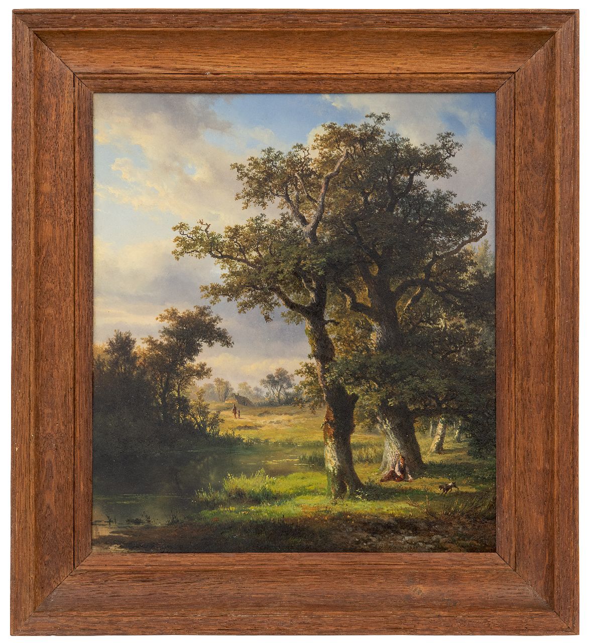 Ortmans F.A.  | François Auguste Ortmans | Gemälde zum Verkauf angeboten | Sommerlandschaft, Öl auf Holz 36,2 x 31,6 cm, Unterzeichnet u.r. und datiert 1850