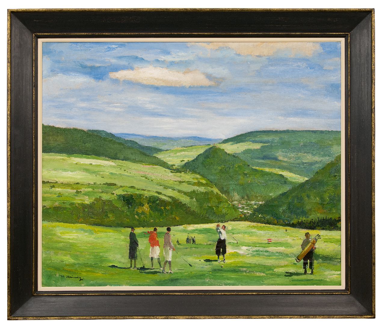 Heimig W.  | Walter Heimig, Golfspieler, Öl auf Leinwand 77,0 x 91,7 cm, Unterzeichnet u.l.