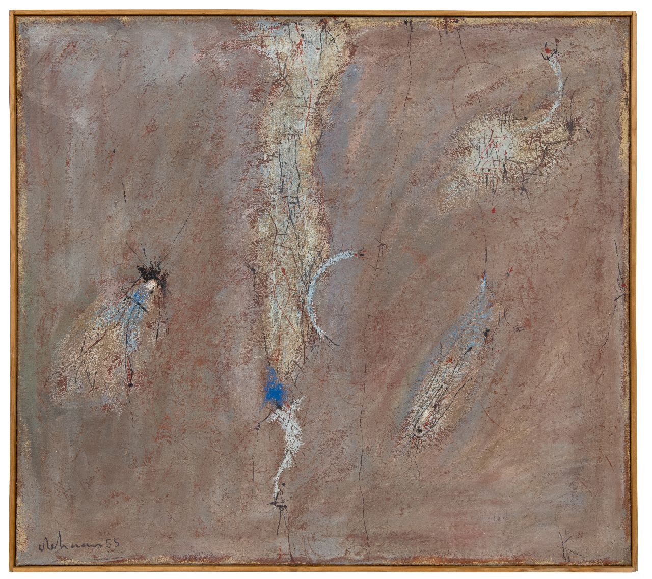 Haan W.J. de | Willem Jacob 'Wim' de Haan, Ohne Titel, Öl auf Leinwand 90,1 x 100,4 cm, Unterzeichnet u.l. und datiert '55