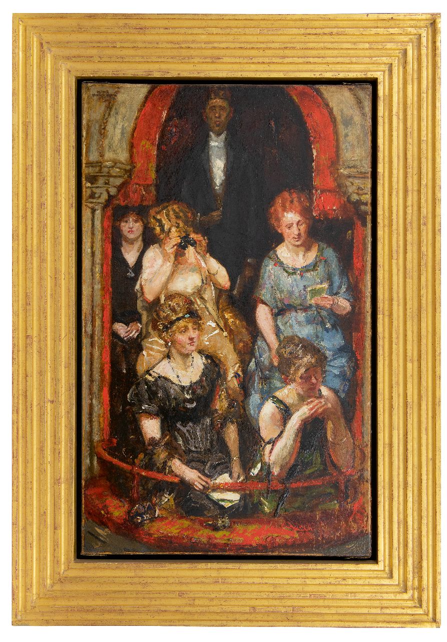 Monnickendam M.  | Martin Monnickendam | Gemälde zum Verkauf angeboten | Hütte im Theater, Öl auf Leinwand 84,0 x 51,5 cm, Unterzeichnet o.l. und datiert 1922
