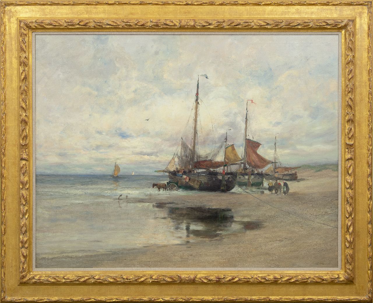 Gruppe C.P.  | Charles Paul Gruppe, Fischerboote auf dem Strand, Öl auf Leinwand 101,7 x 131,8 cm, Unterzeichnet u.r. und zu datieren um 1910