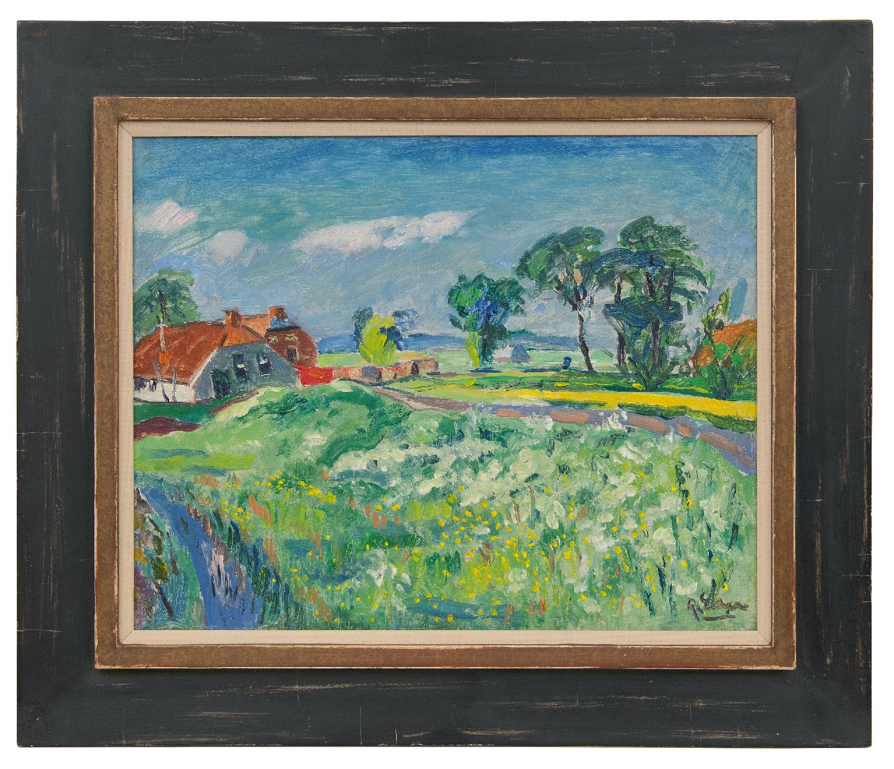 Elzer R.  | Ruurd Elzer, Landschaft, Groningen, Öl auf Leinwand 40,2 x 50,2 cm, Unterzeichnet u.r.