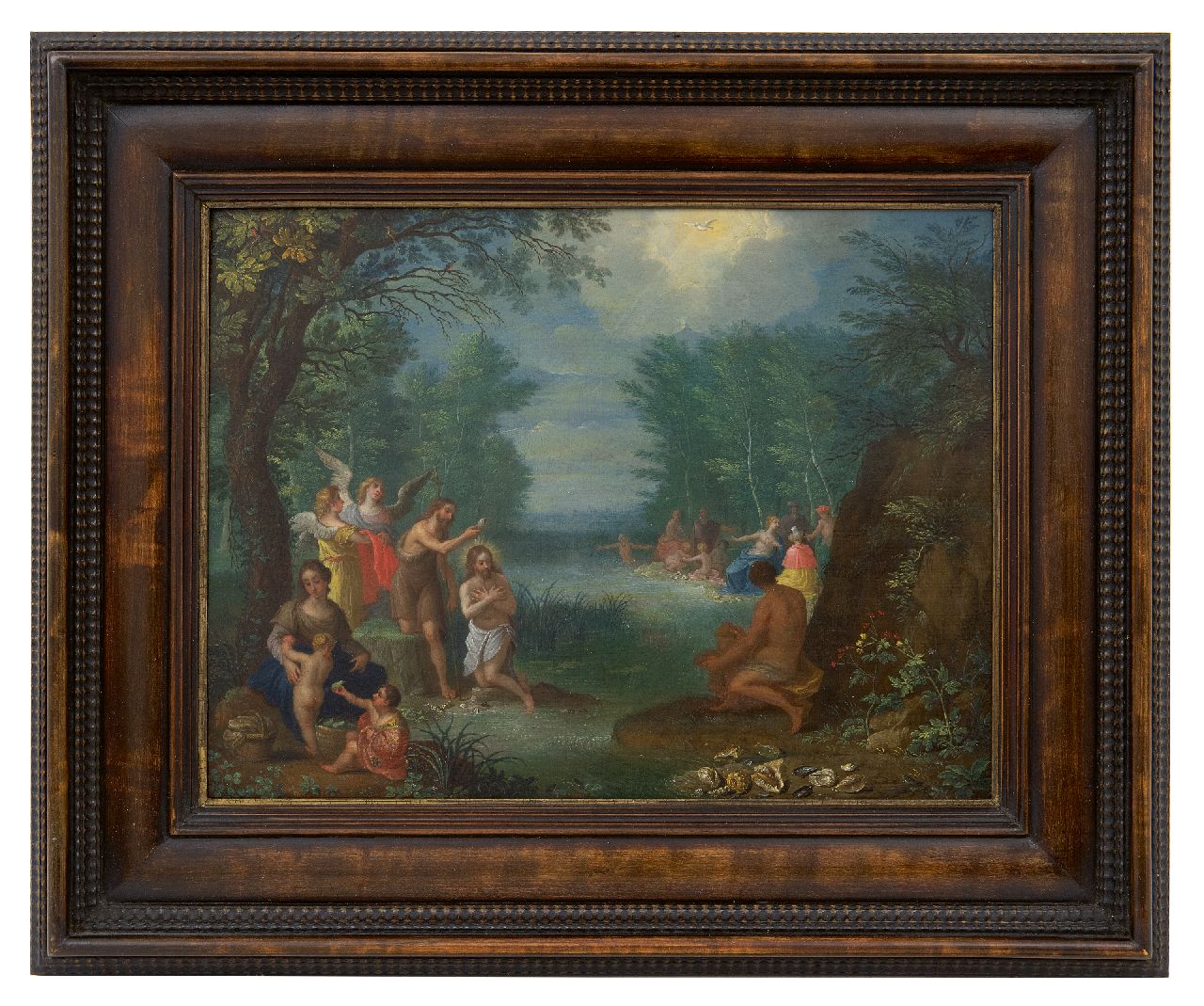 Beschey J.A.  | Jacob Andries Beschey | Gemälde zum Verkauf angeboten | Taufe Christu im Jordan, Öl auf Holz 24,3 x 31,9 cm