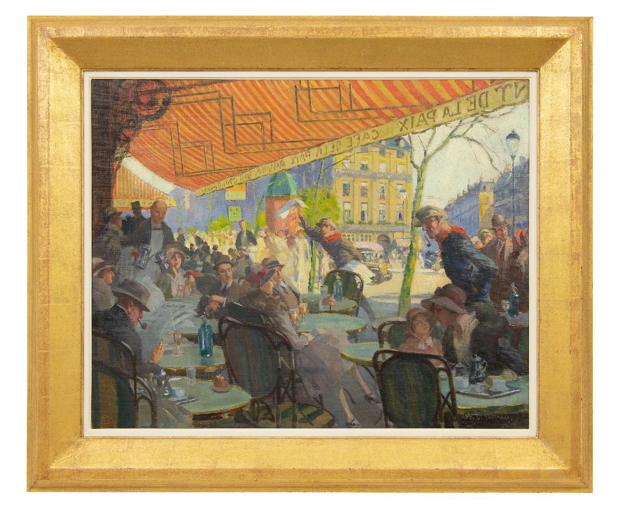 Stübner R.E.  | Robert Emil Stübner | Gemälde zum Verkauf angeboten | Terrasse des  Café de la Paix auf dem Place de l'Opéra in Paris, Öl auf Leinwand 60,2 x 75,0 cm, Unterzeichnet u.r.