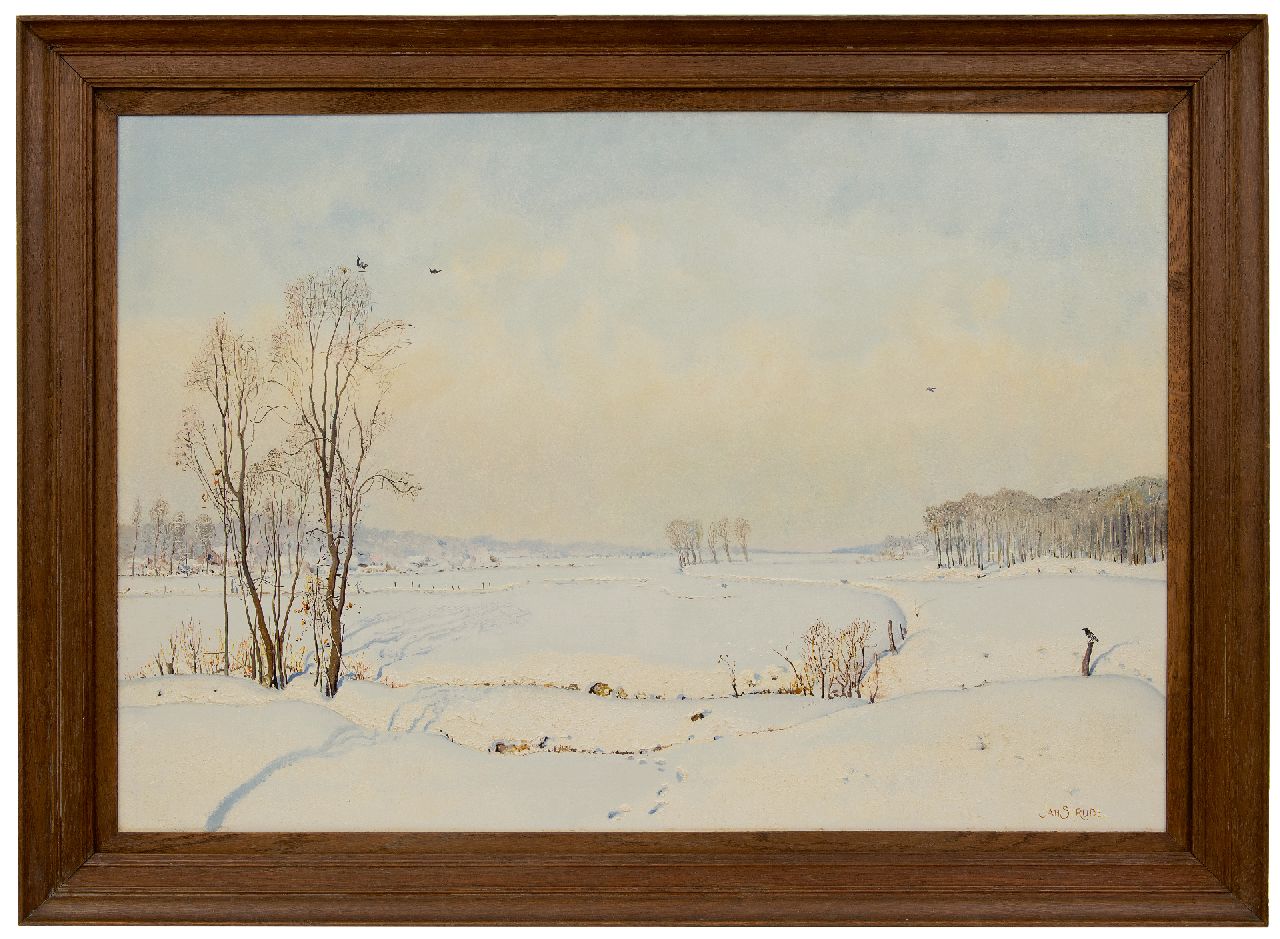 Strube J.H.  | Johan Hendrik 'Jan' Strube, Das 'Markdal' bei Breda im Winter, Öl auf Holz 70,0 x 102,0 cm, Unterzeichnet u.r.