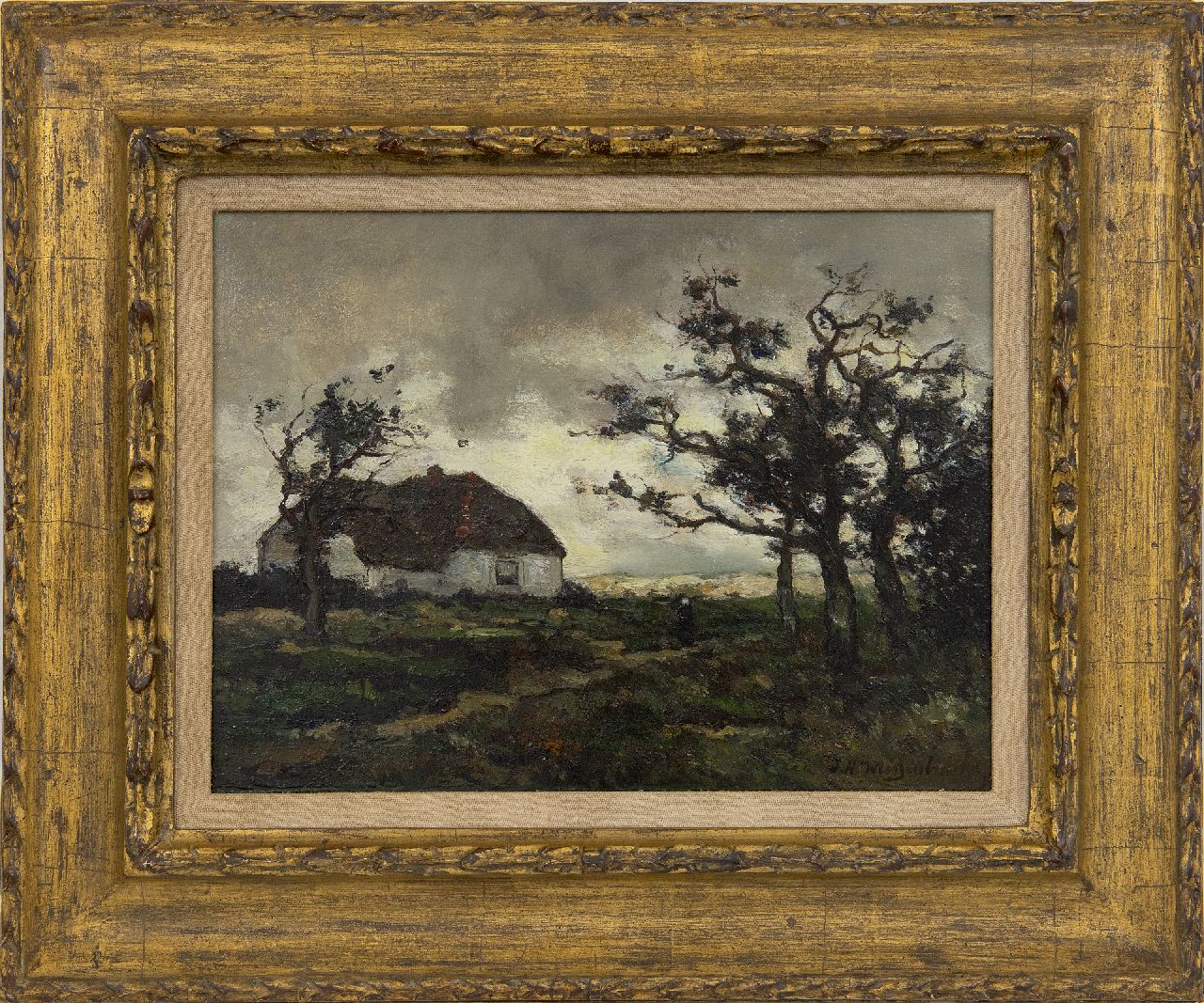 Weissenbruch H.J.  | Hendrik Johannes 'J.H.' Weissenbruch | Gemälde zum Verkauf angeboten | Landschaft bei Dekkersduin, Den Haag, Öl auf Papier auf Holz 23,2 x 31,1 cm, Unterzeichnet u.r.