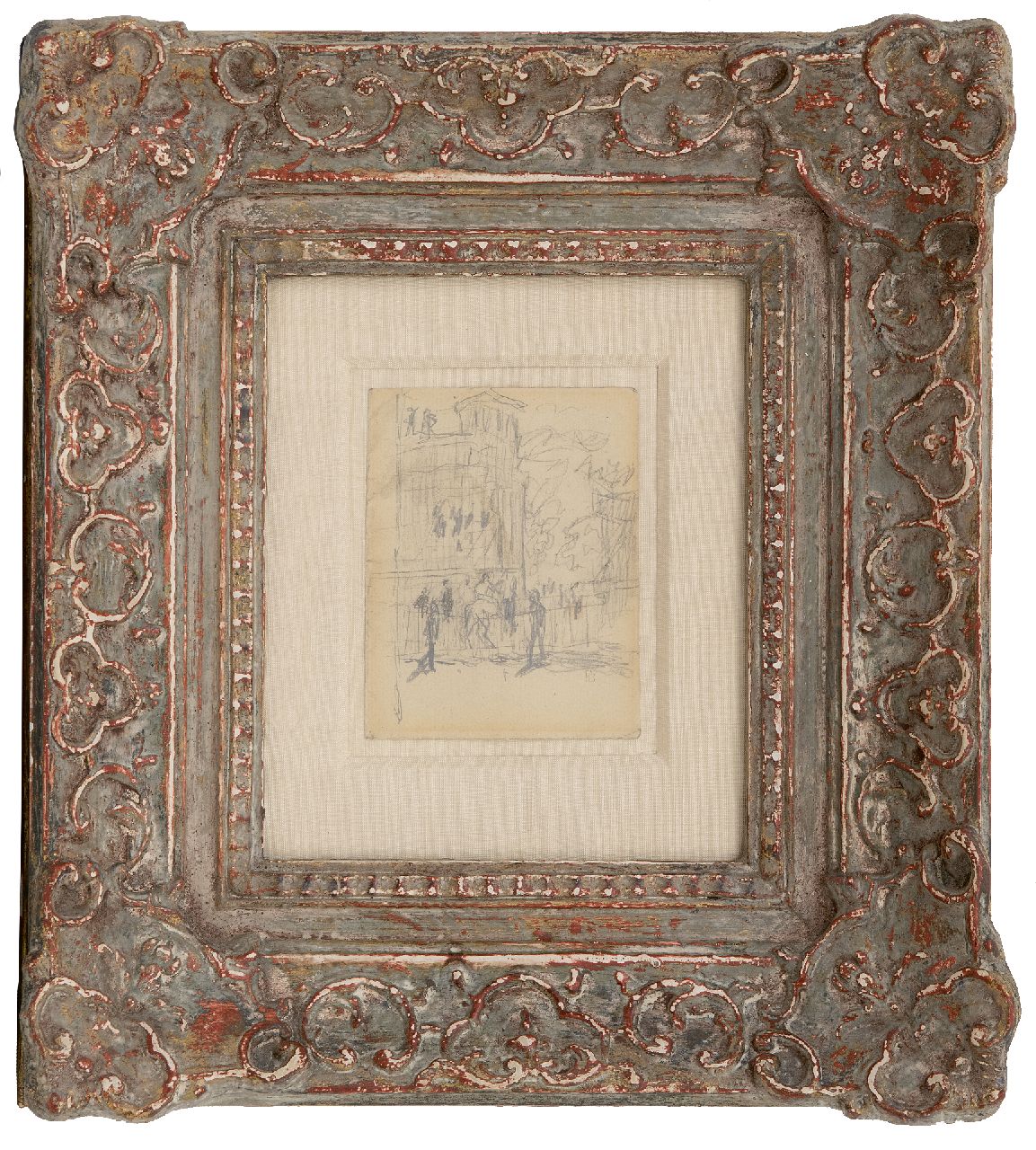 Bonnard P.E.F.  | 'Pierre' Eugène Frédéric Bonnard | Aquarelle und Zeichnungen zum Verkauf angeboten | Auf der Rennbahn, Bleistift auf Papier 11,0 x 8,5 cm, Unterzeichnet r.u. mit Stempel