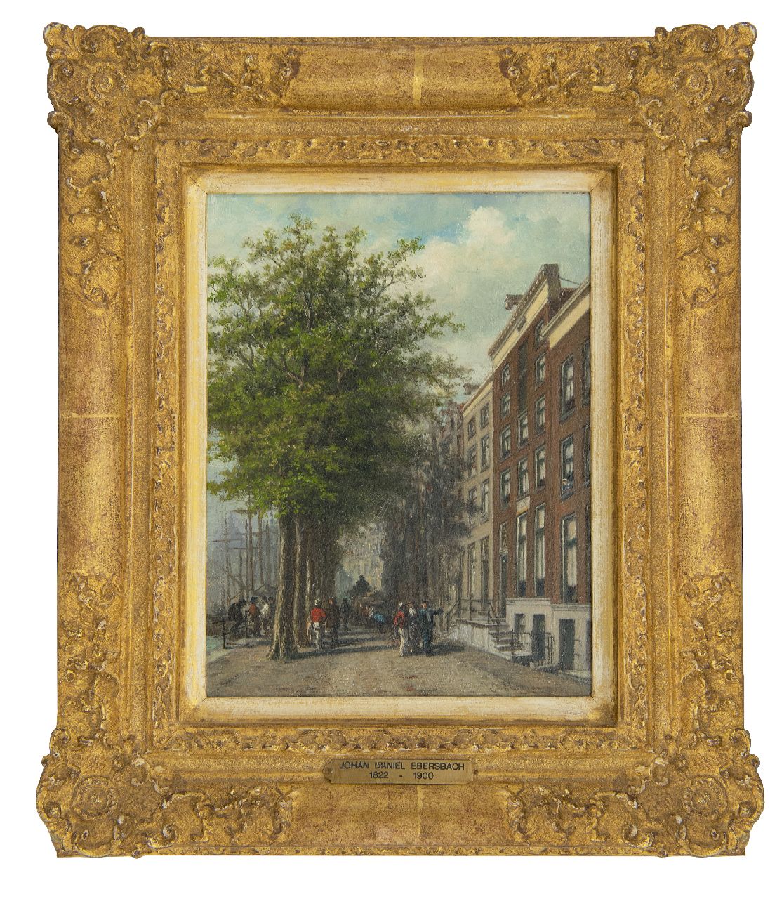 Ebersbach J.D.  | Johan Daniël Ebersbach | Gemälde zum Verkauf angeboten | Holländisches Stadtbild, Öl auf Holz 21,5 x 16,2 cm, Unterzeichnet r.u.