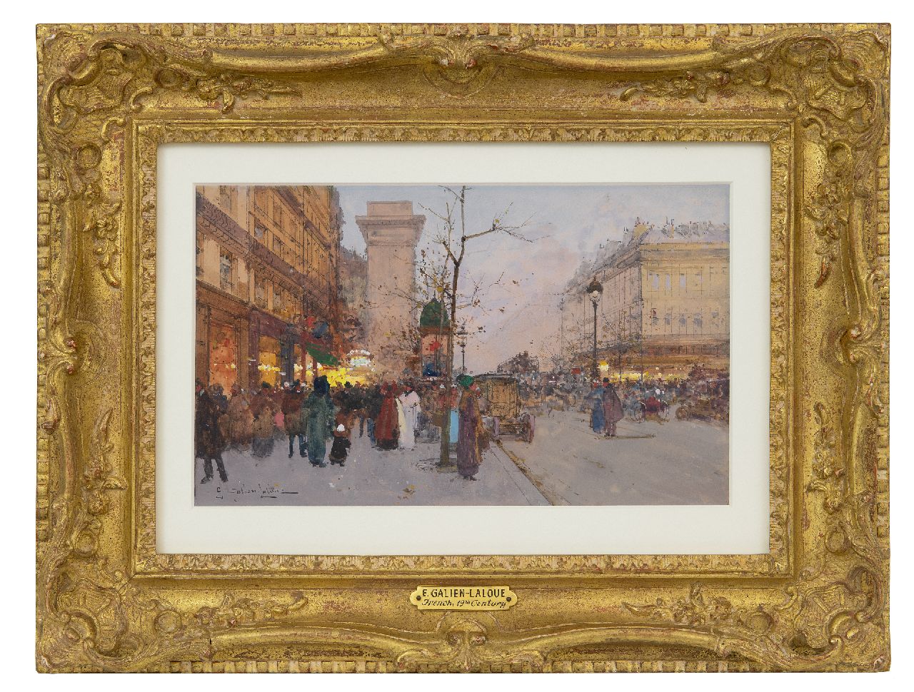 Galien-Laloue E.  | Eugène Galien-Laloue | Aquarelle und Zeichnungen zum Verkauf angeboten | Beim Porte Saint-Denis, Paris, pen and gouache on paper 21,0 x 32,7 cm, Unterzeichnet l.u.