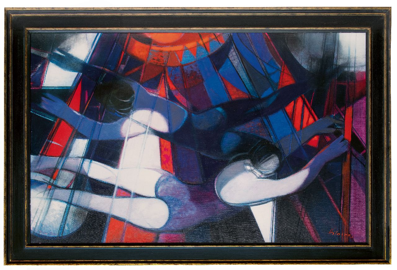 Hilaire C.  | Camille Hilaire | Gemälde zum Verkauf angeboten | Fliegendes Trapez (Trapeze volant), Öl auf Leinwand 191,0 x 248,0 cm, Unterzeichnet r.u. und zu datieren um 1974